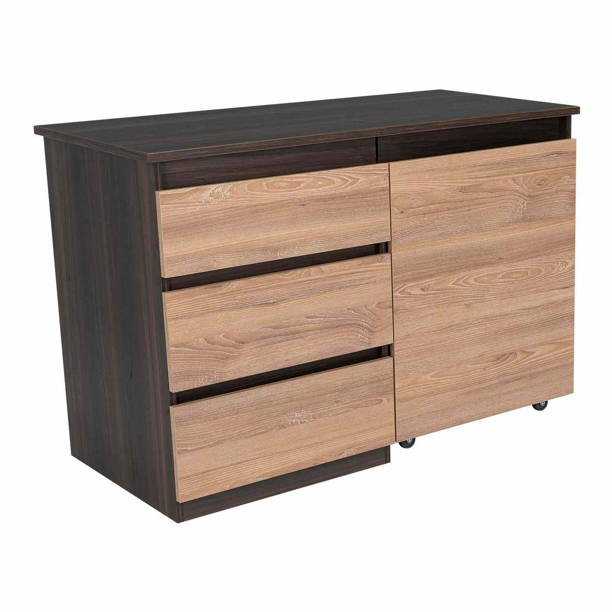 Escritorio Transformable Office Habano 107x73cm Con Tres Cajones - Escritorios | Bylmo