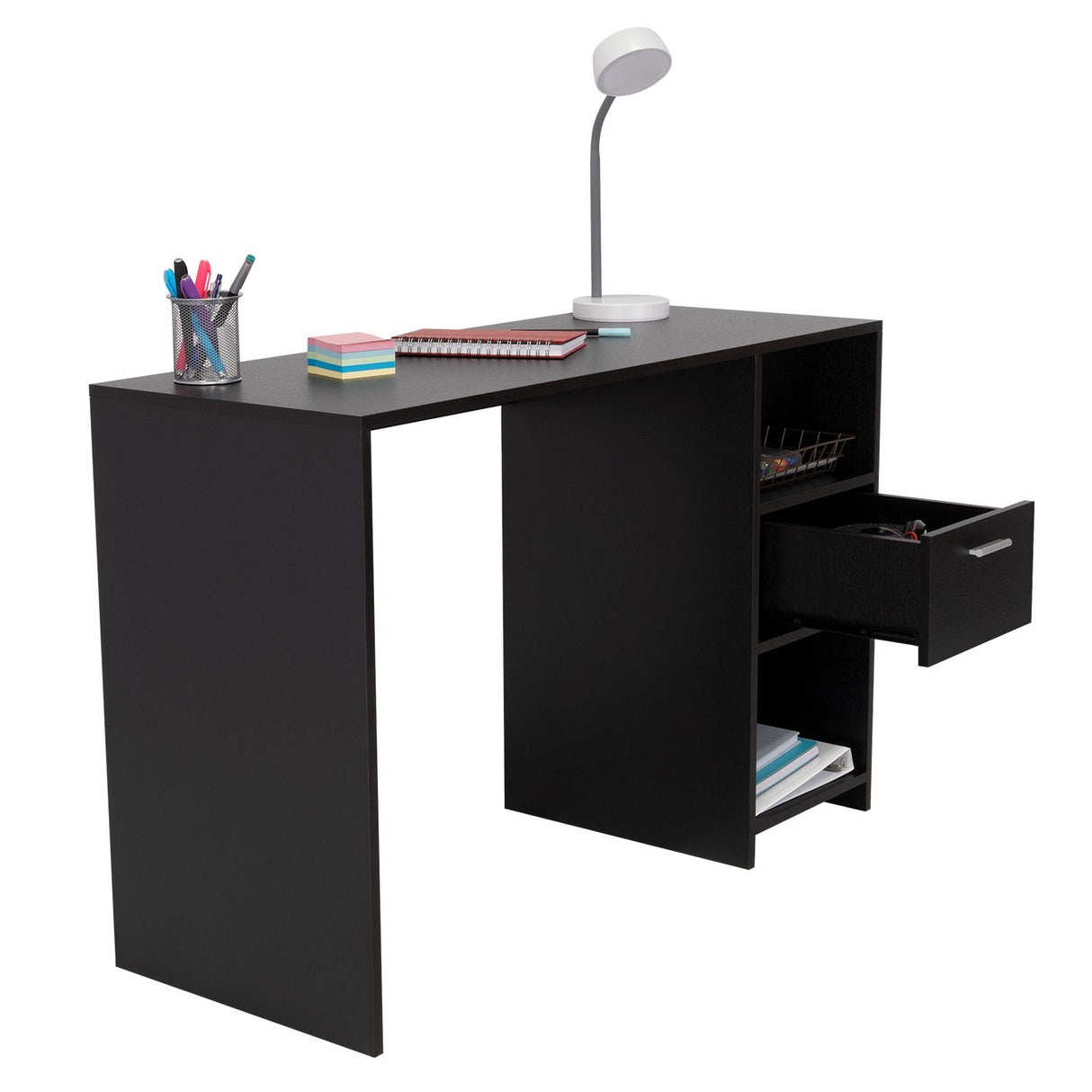 Escritorio Omma Wengue 110 cm con Cajón y Entrepaños - Escritorios y Archivadores | Bylmo