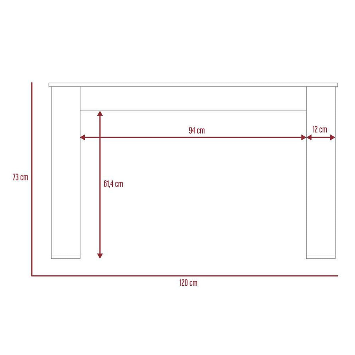 Escritorio Oviedo Blanco 120x73cm sin Cajones - Escritorios y Archivadores | Bylmo