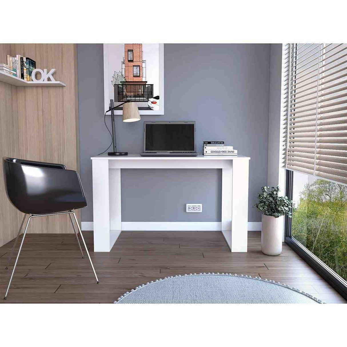 Escritorio Oviedo Blanco 120x73cm sin Cajones - Escritorios y Archivadores | Bylmo