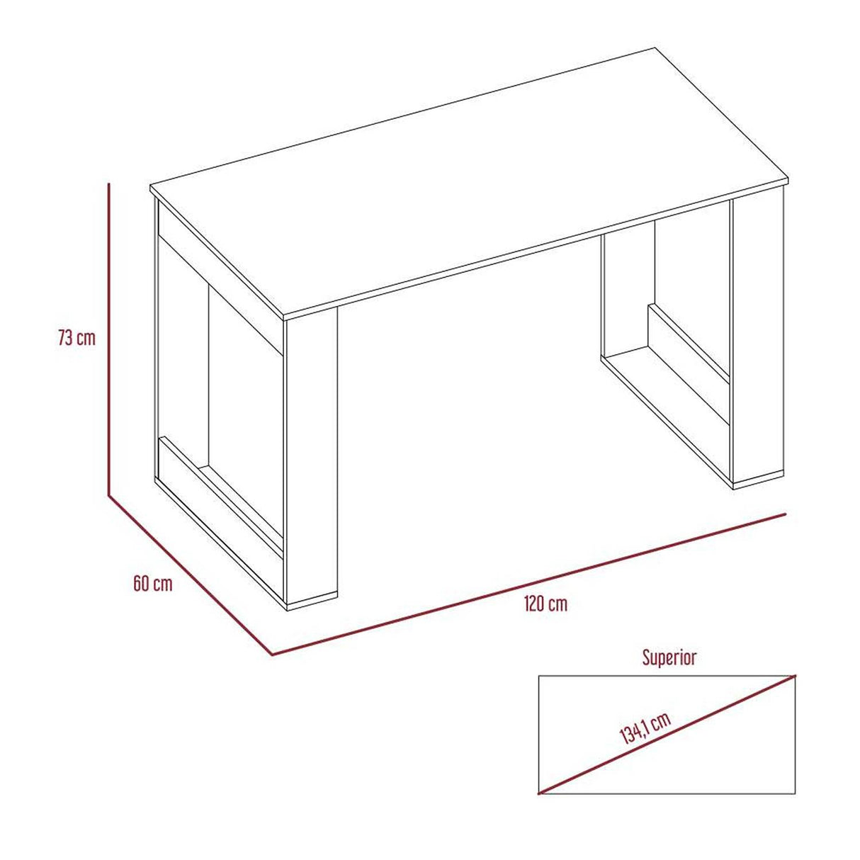 Escritorio Oviedo Duna 120x73cm sin Cajones - Escritorios y Archivadores | Bylmo