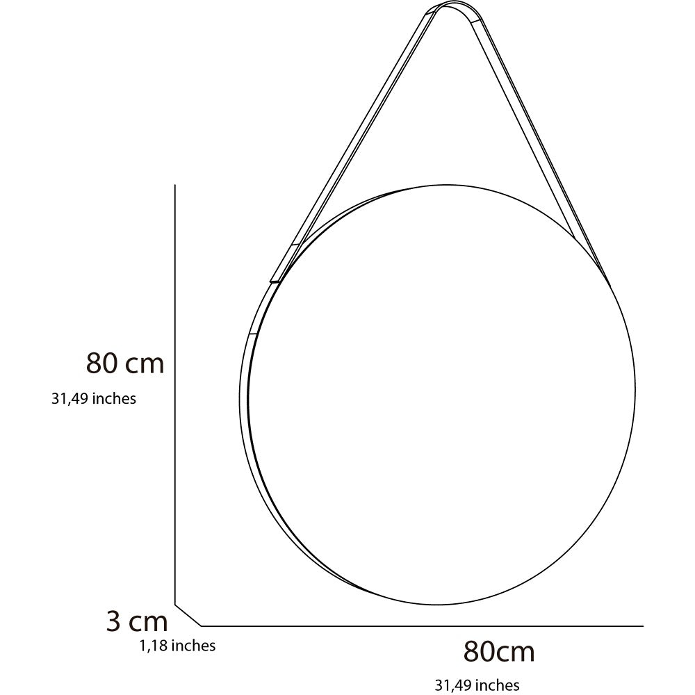 Espejo de Baño Persa Plateado 80x80cm Redondo - Espejos Decorativos | Bylmo