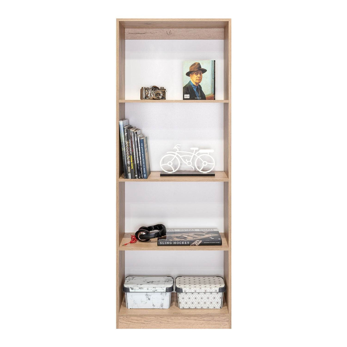 Estantería Home Macadamia 63x181cm con Cuatro Compartimientos - Bibliotecas y Estanterías | Bylmo