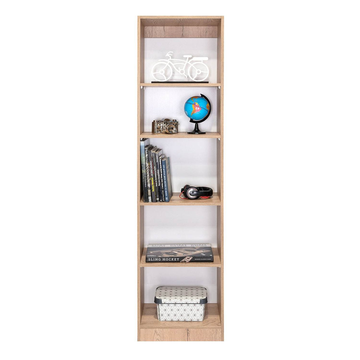 Estantería Home Macadamia 45x181cm con Cinco Compartimientos - Bibliotecas y Estanterías | Bylmo