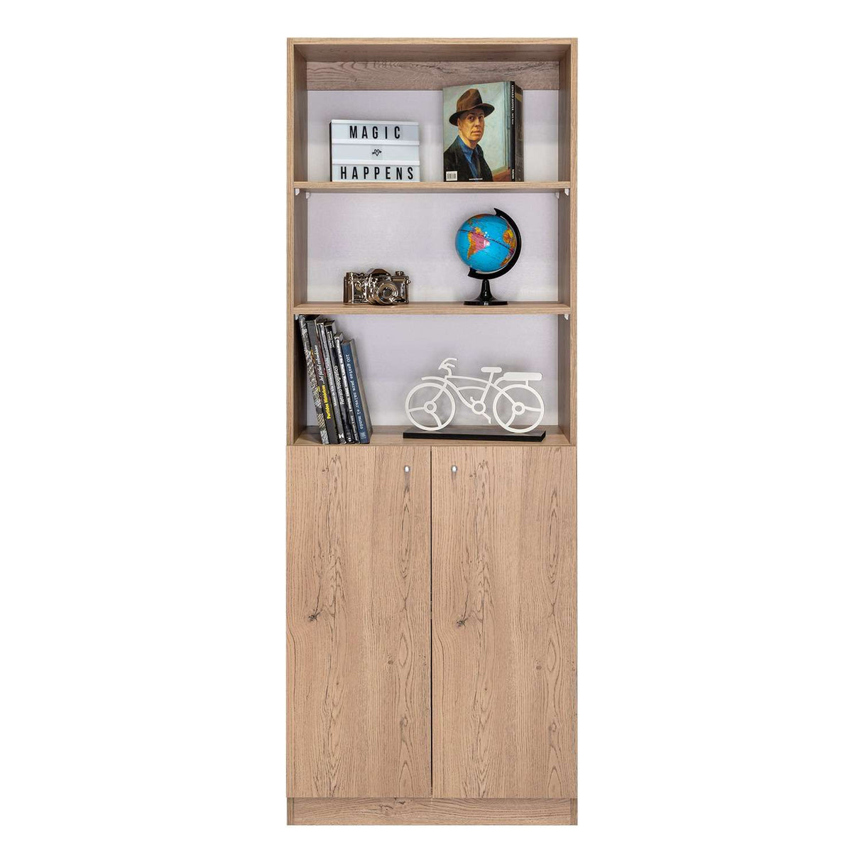 Estantería Home Macadamia 63x181cm con Tres Compartimientos - Bibliotecas y Estanterías | Bylmo