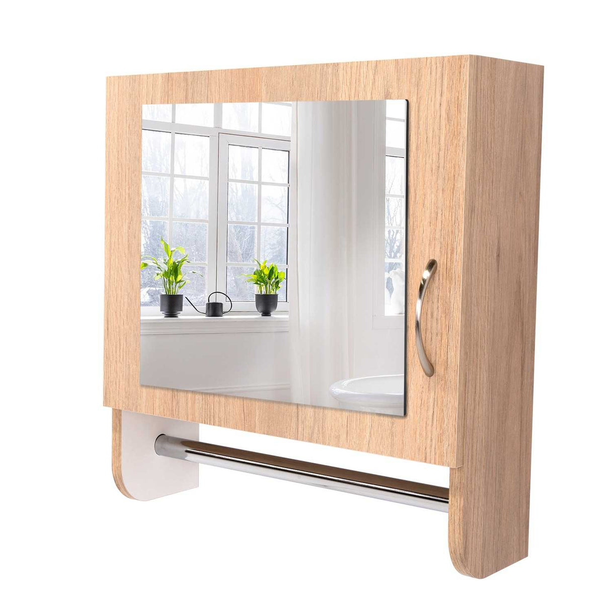 Gabinete de Baño Bath 300 Rovere 45x50cm Cuadrado con Espejo y con Dos Entrepaños - Gabinetes | Bylmo