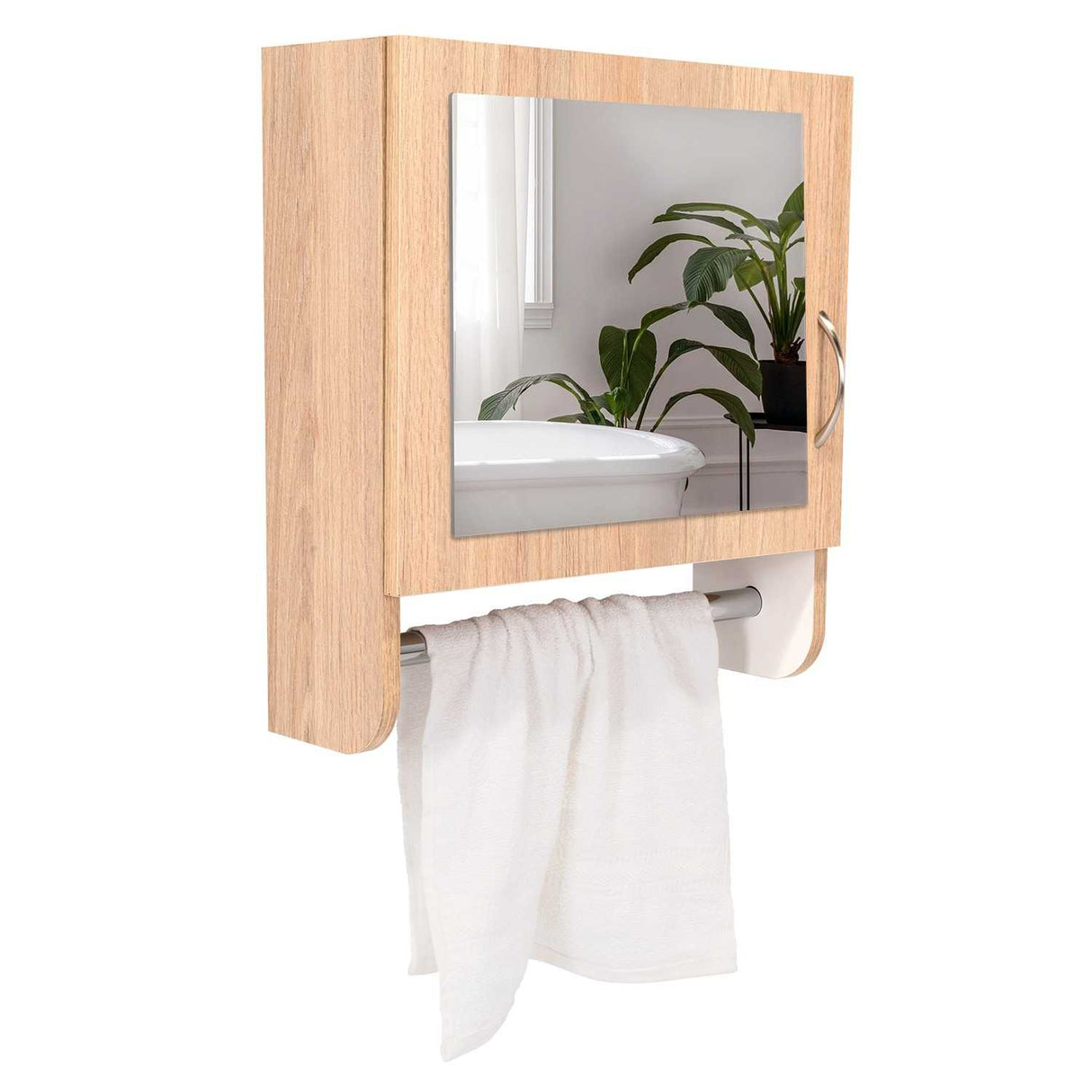 Gabinete de Baño Bath 300 Rovere 45x50cm Cuadrado con Espejo y con Dos Entrepaños - Gabinetes | Bylmo