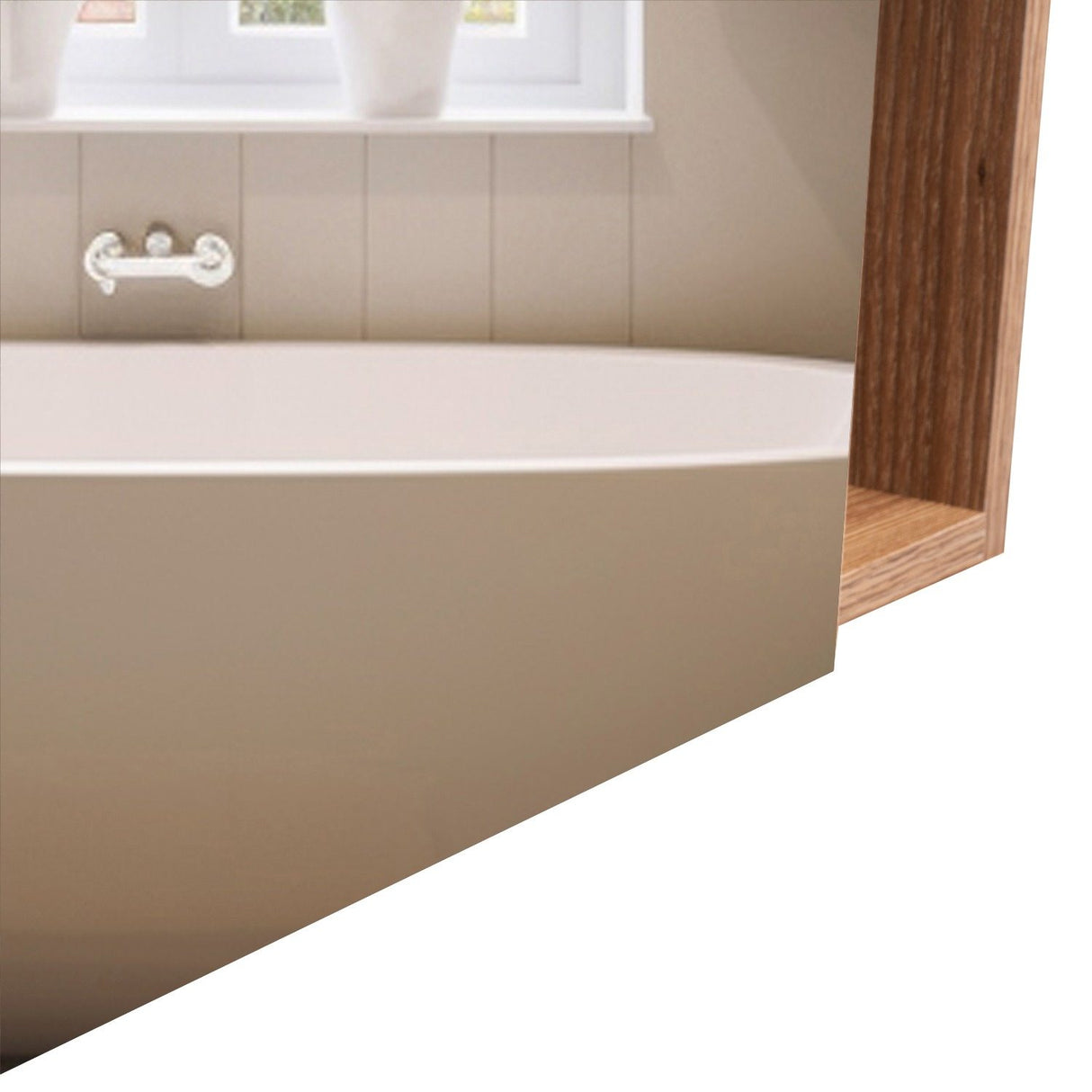 Gabinete de Baño Labelle Plus Miel 45x49.7cm Cuadrado con Espejo y con Tres Entrepaños - Gabinetes | Bylmo