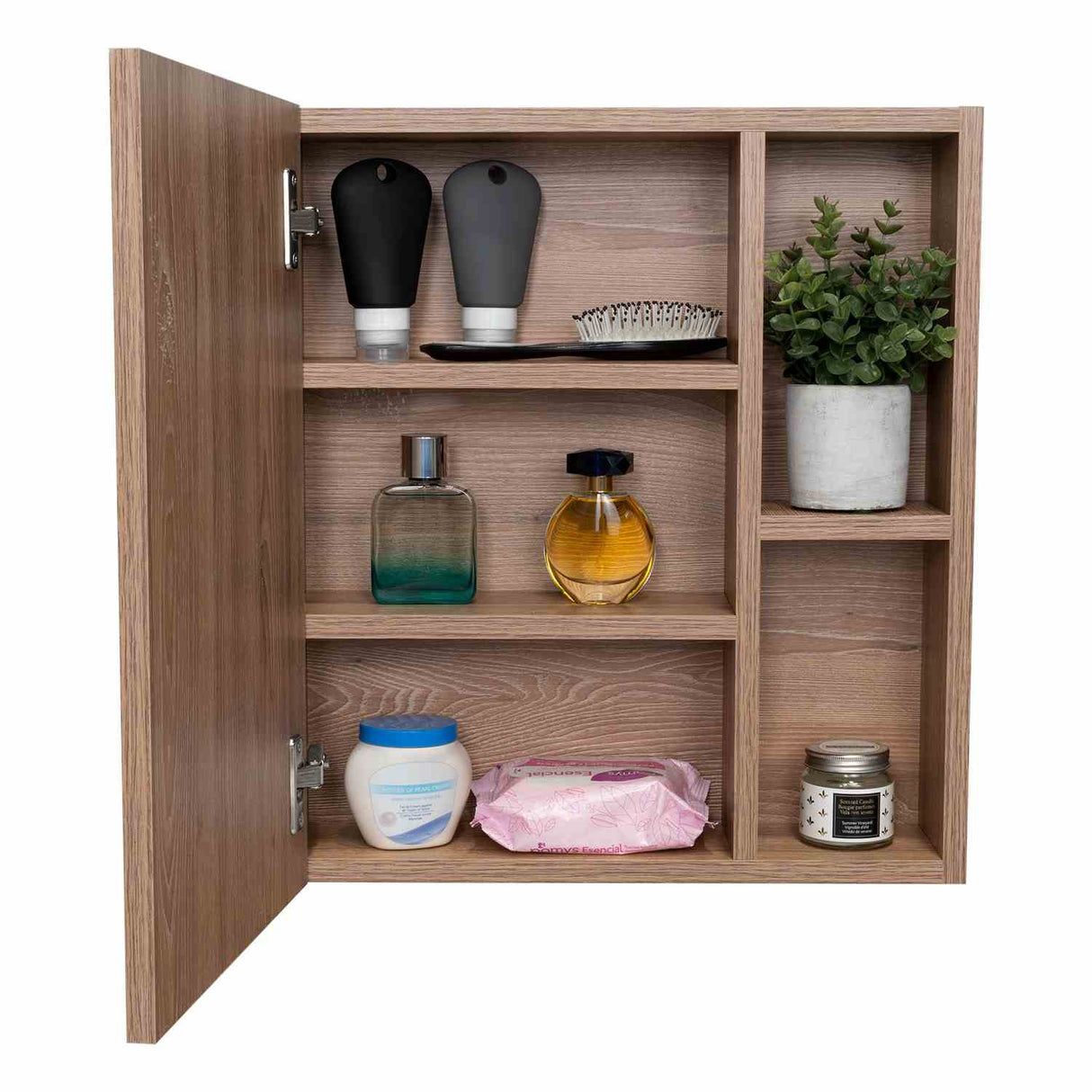Gabinete de Baño Labelle Plus Miel 45x49.7cm Cuadrado con Espejo y con Tres Entrepaños - Gabinetes | Bylmo