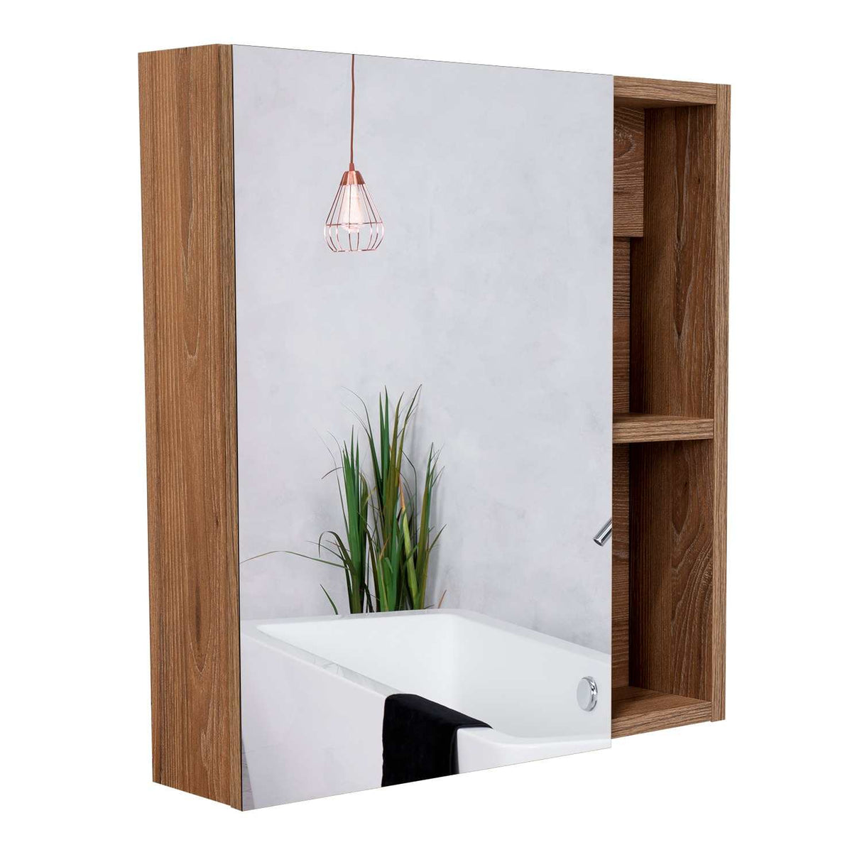 Gabinete de Baño Labelle Miel 45x49.7cm Cuadrado con Espejo y con Tres Entrepaños - Gabinetes | Bylmo