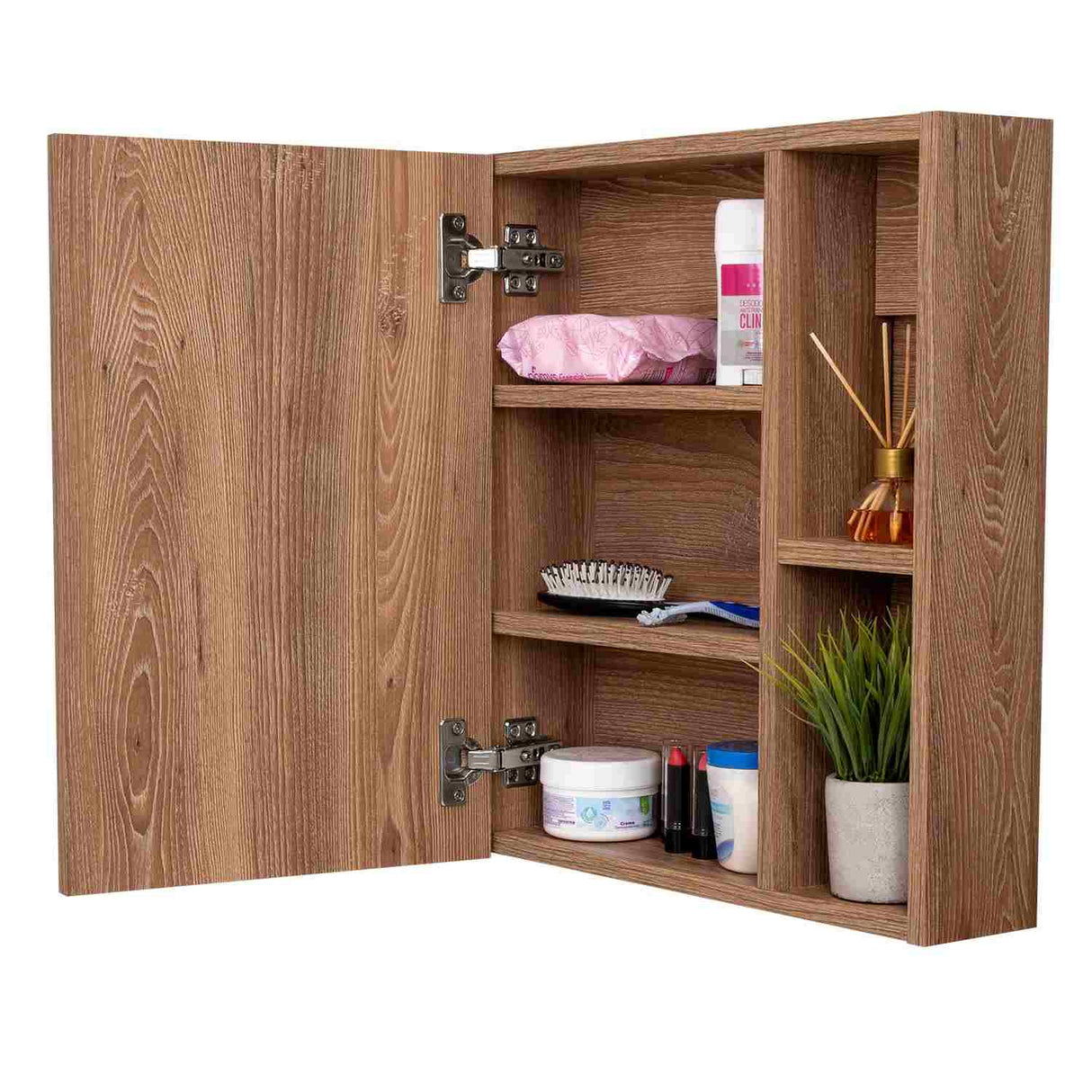 Gabinete de Baño Labelle Miel 45x49.7cm Cuadrado con Espejo y con Tres Entrepaños - Gabinetes | Bylmo
