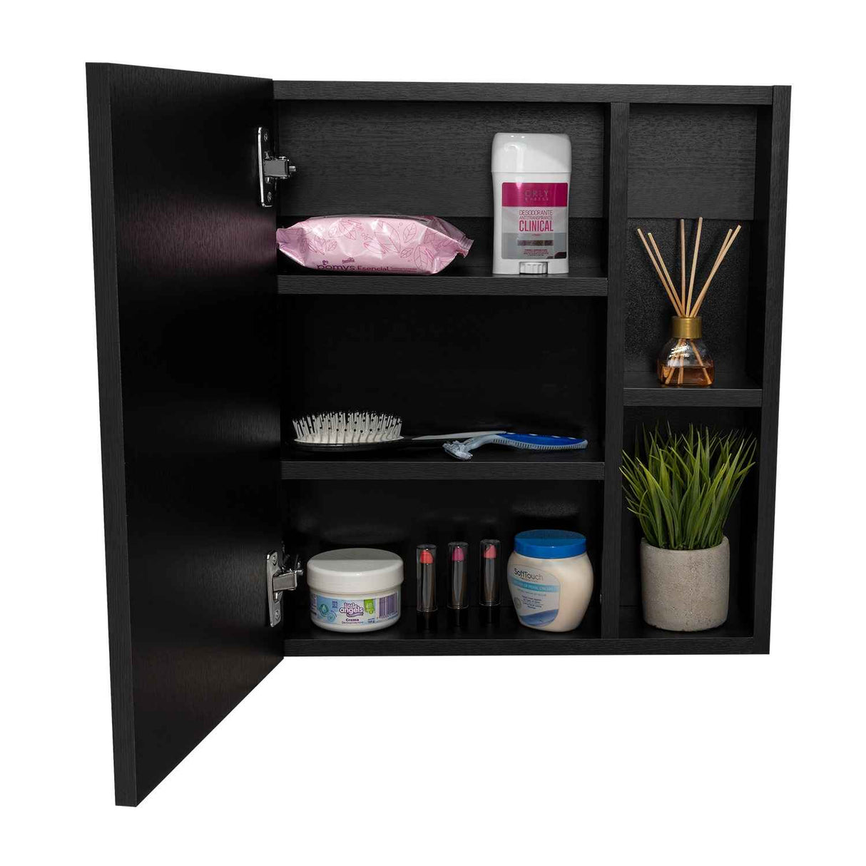 Gabinete de Baño Labelle Wengue 45x49.7cm Cuadrado con Espejo y con Tres Entrepaños - Gabinetes de Baño | Bylmo