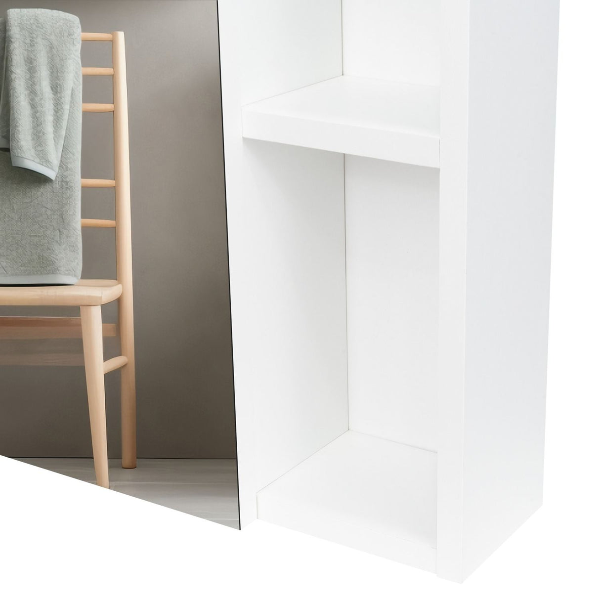 Gabinete de Baño Manchester Blanco 45x49.7cm Cuadrado con Espejo y con Tres Entrepaños - Gabinetes | Bylmo