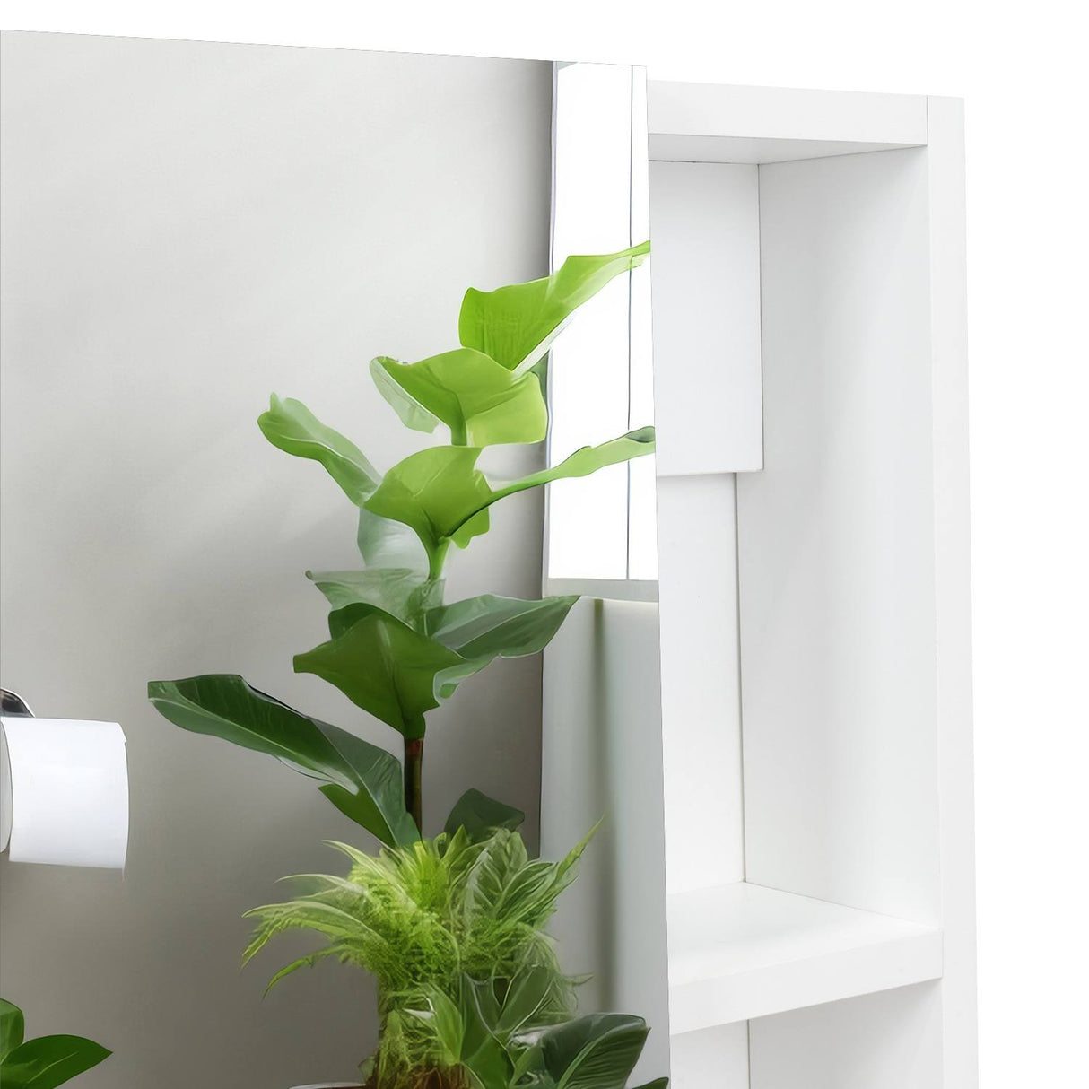 Gabinete de Baño Manchester Blanco 45x49.7cm Cuadrado con Espejo y con Tres Entrepaños - Gabinetes | Bylmo