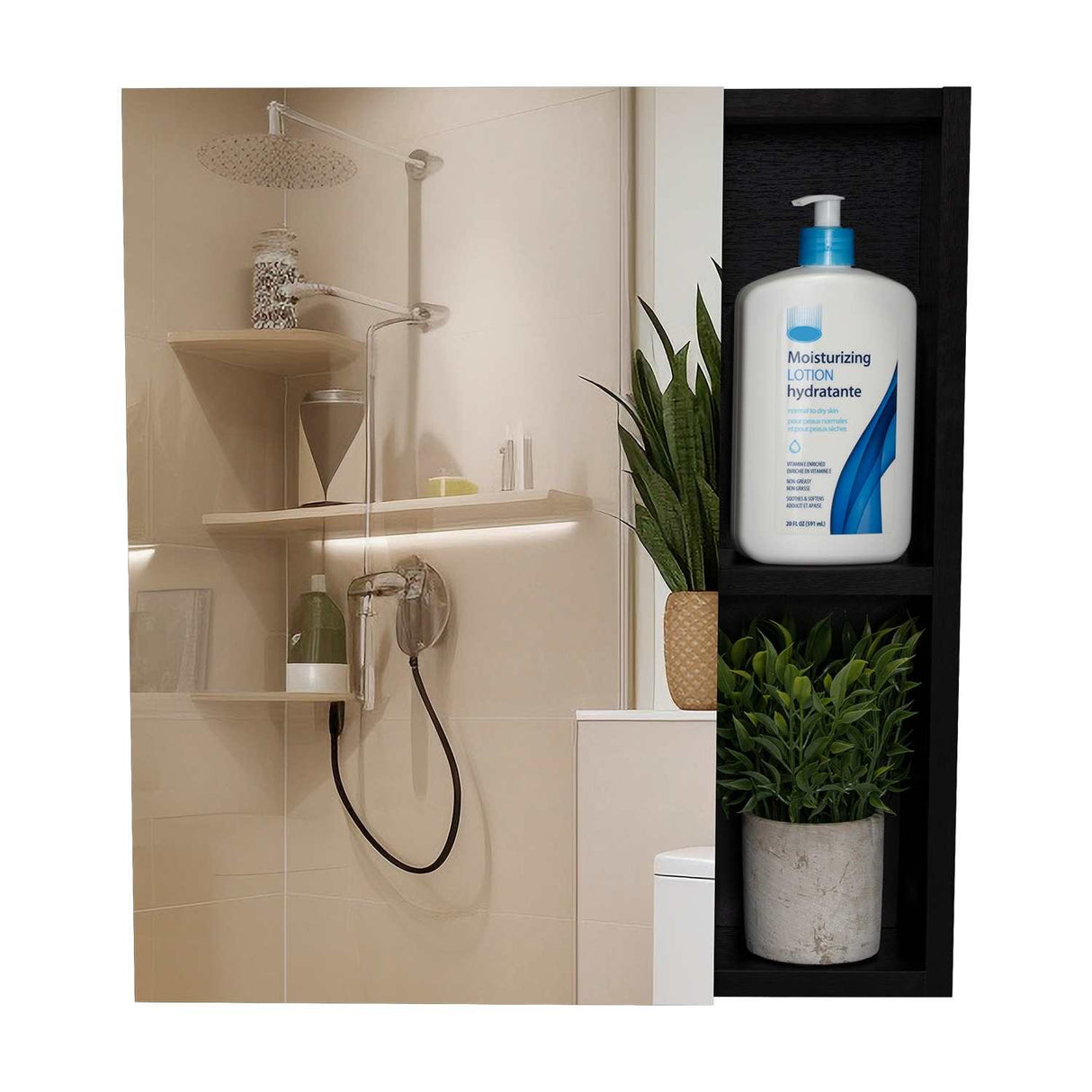 Gabinete de Baño Manchester Wengue 45x49.7cm Cuadrado con Espejo y con Tres Entrepaños - Gabinetes | Bylmo