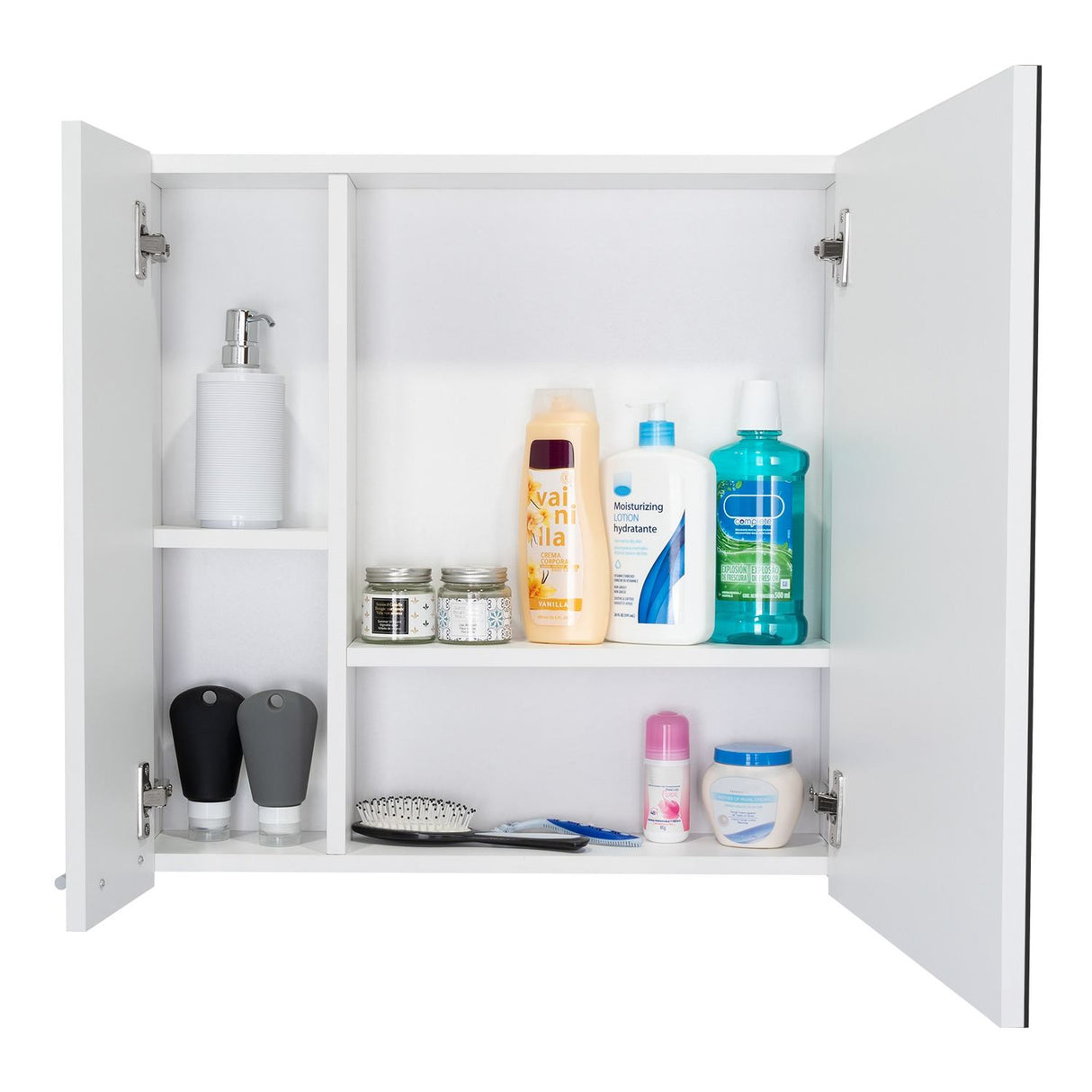 Gabinete de Baño Sines Blanco 60x60cm Cuadrado con Espejo y con Dos Entrepaños - Gabinetes | Bylmo