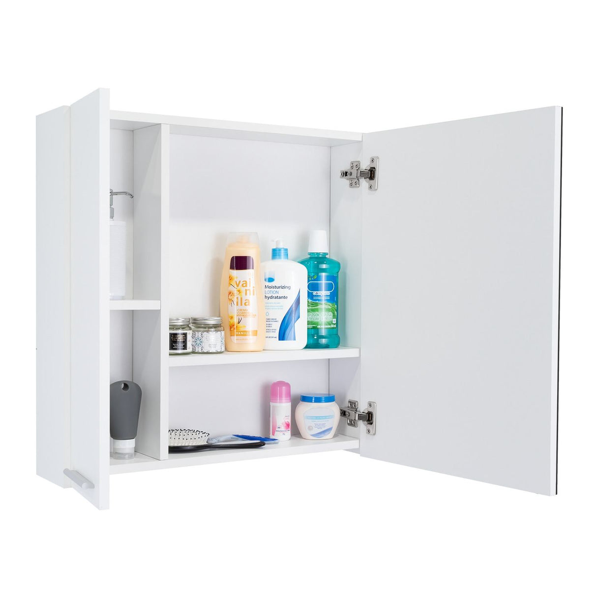 Gabinete de Baño Sines Blanco 60x60cm Cuadrado con Espejo y con Dos Entrepaños - Gabinetes | Bylmo