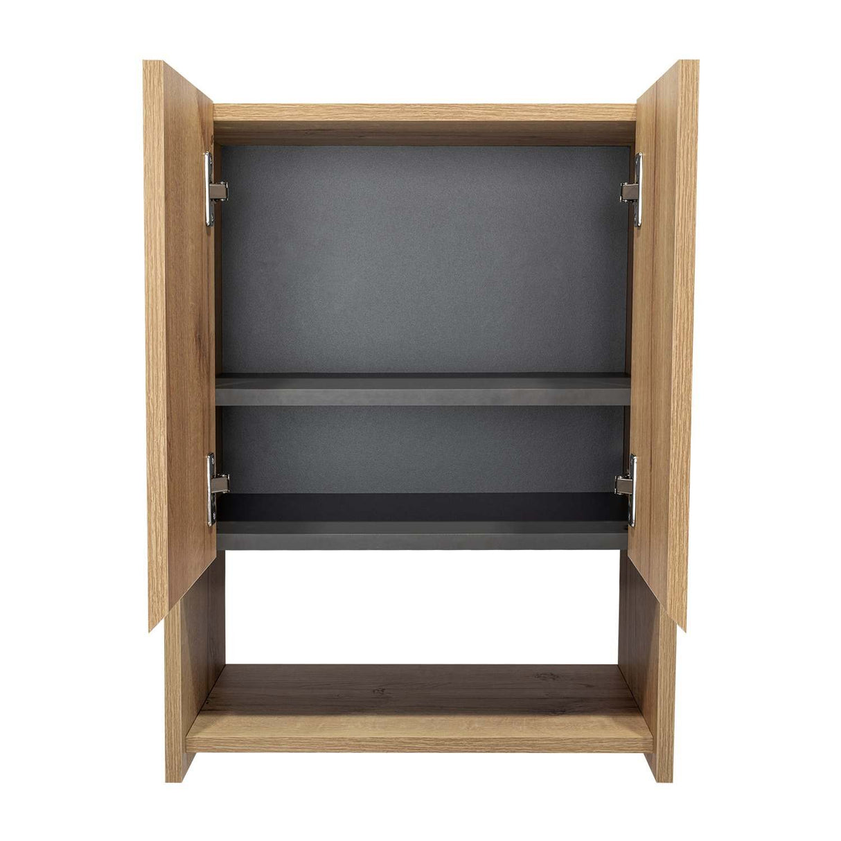 Gabinete de Baño Ventus Duna y Plomo 60x45cm Cuadrado con Dos Entrepaños - Gabinetes | Bylmo