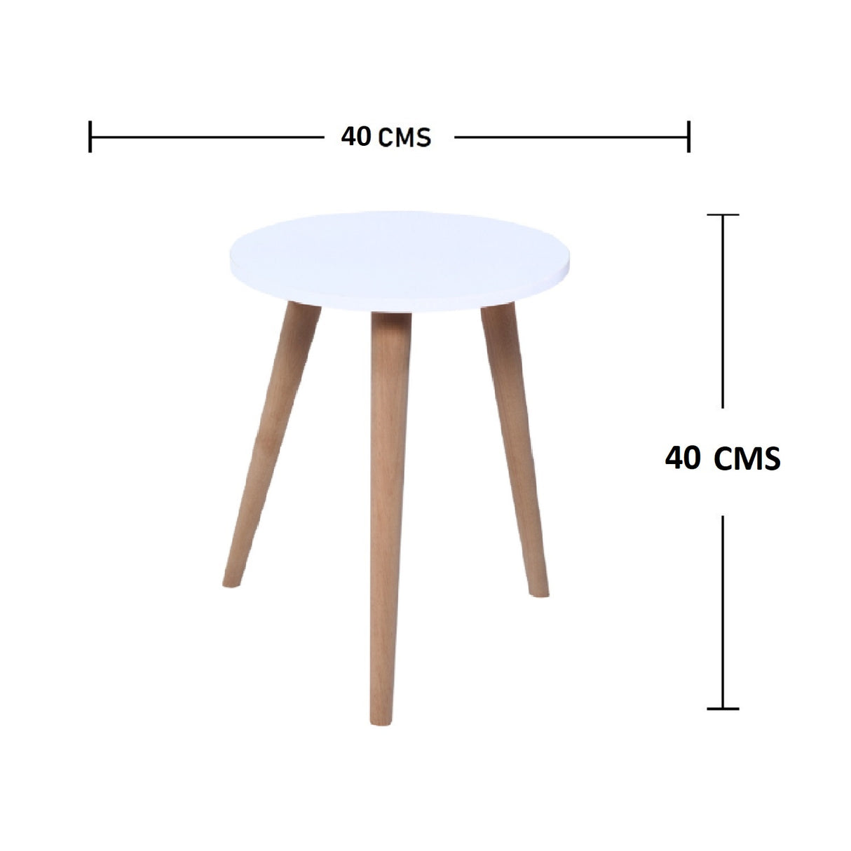 Mesa de Centro Blanco 40x50cm Triangular con Patas - Mesas | Bylmo