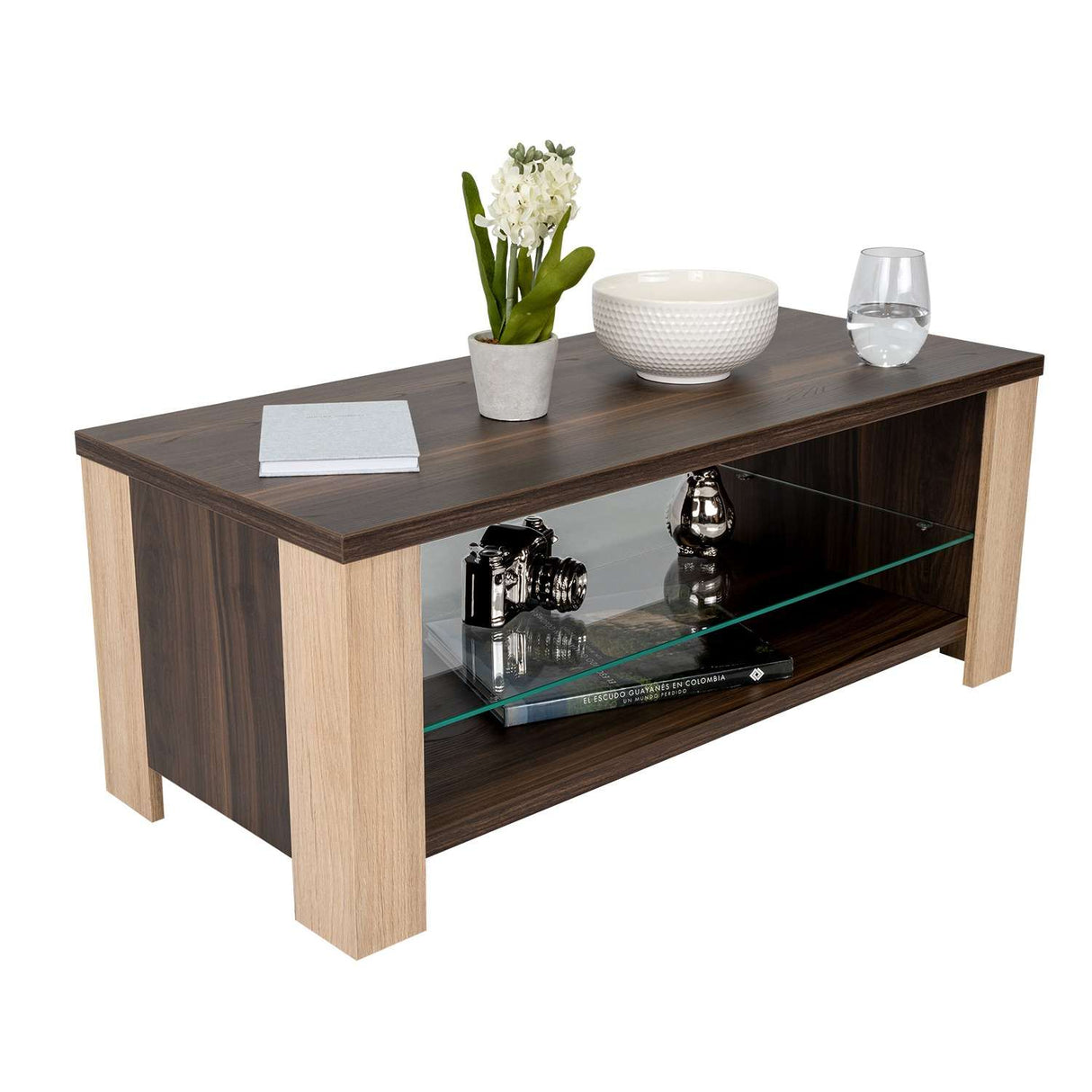 Mesa de Centro Athina Habano 100x39.5cm Rectangular Con Patas - Mesas | Bylmo