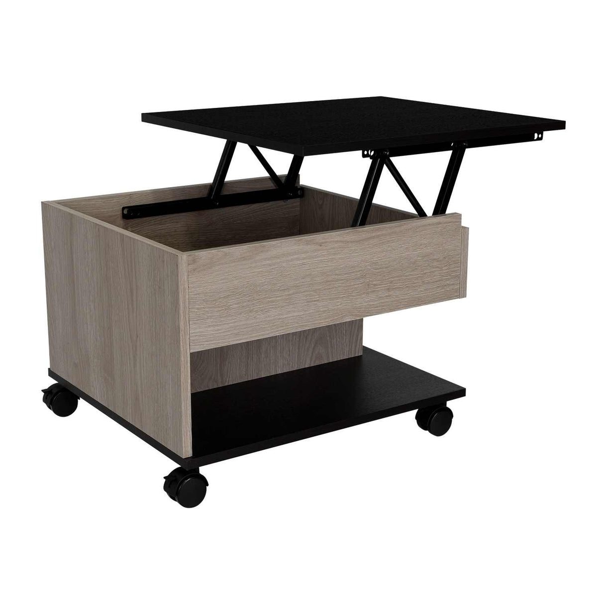 Mesa de Centro Ceniza 55x39cm Rectangular Transformable Con Ruedas - Mesas | Bylmo