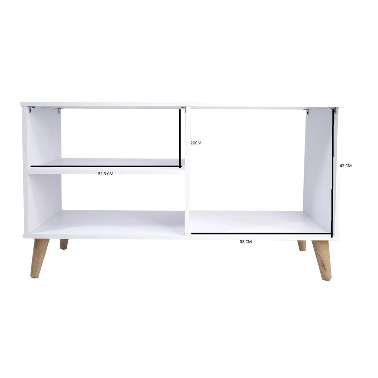 Rack de TV King Blanco 110x55cm Para TV Hasta 50 Pulgadas sin Cajones y con Patas - Muebles para TV | Bylmo