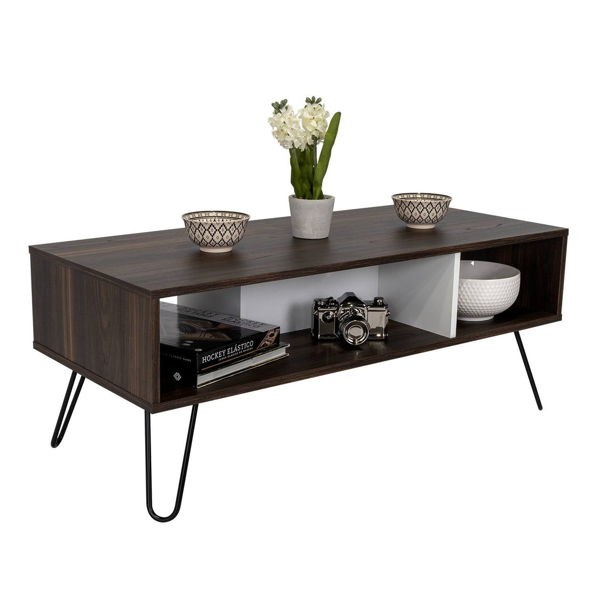 Mesa de Centro Vassel Habano 101.1x40cm Rectangular Con Patas - Mesas | Bylmo