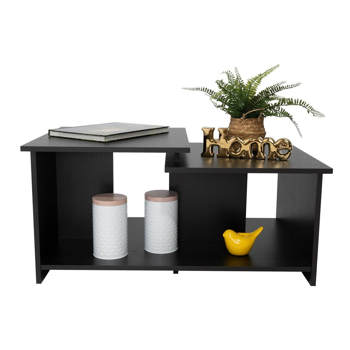 Mesa de Centro Wema Wengue 89.3x41.6cm Rectangular y con Compartimientos