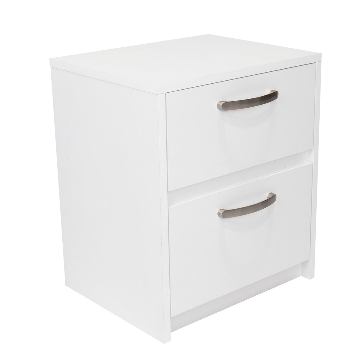 Mesa de Noche Argento Blanco 40x46.5cm con Dos Cajones - Mesas de Noche | Bylmo