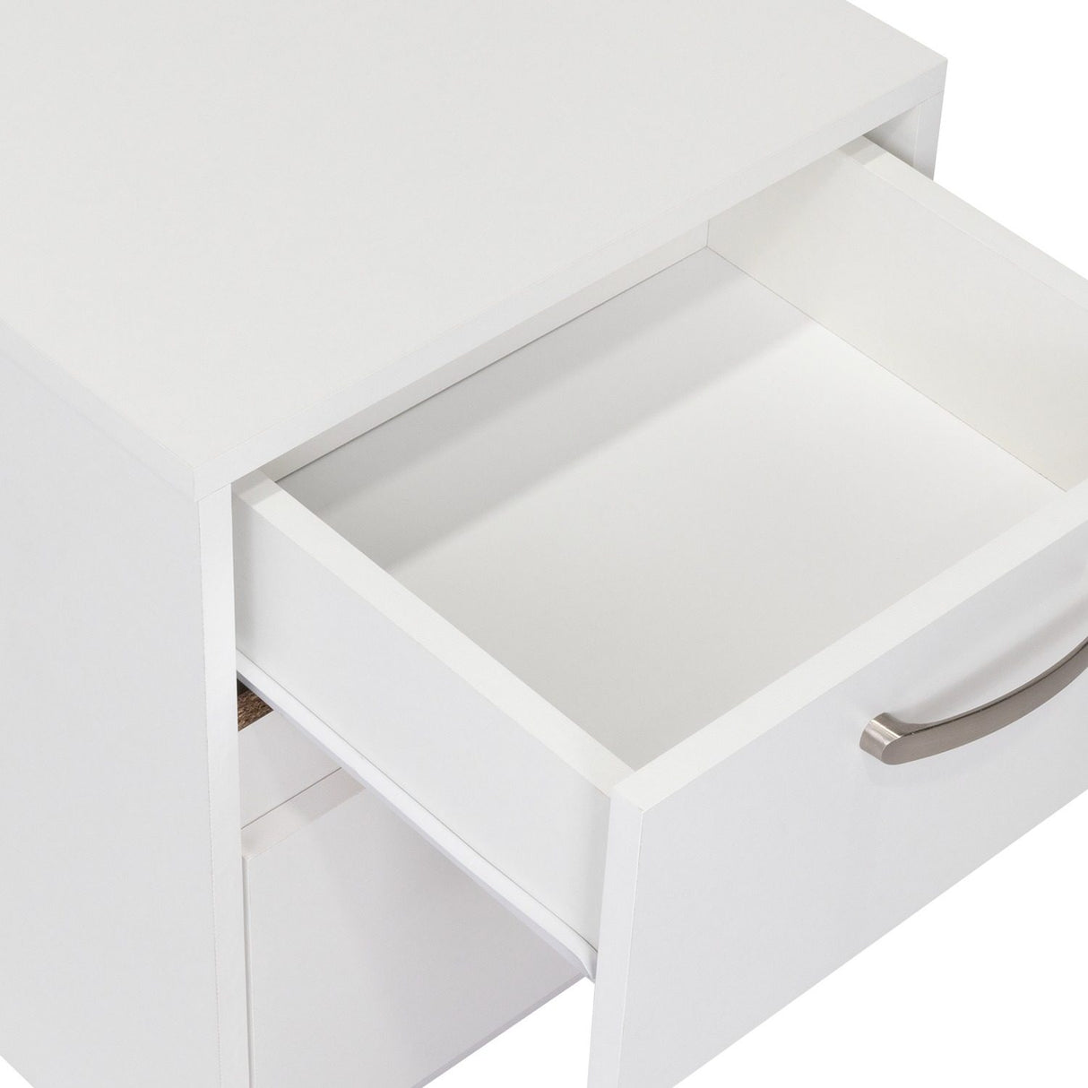 Mesa de Noche Argento Blanco 40x46.5cm con Dos Cajones - Mesas de Noche | Bylmo