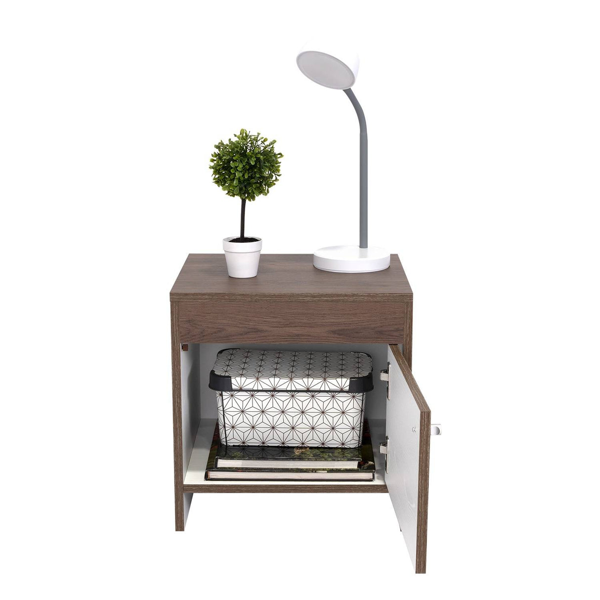 Mesa de Noche Colore Coñac 40x41.6cm con Una Puerta - Mesas de Noche | Bylmo