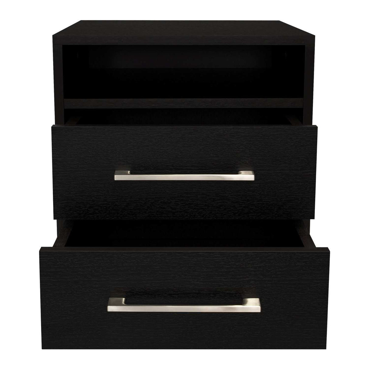 Mesa de Noche Eter Wengue 40x50.7cm con Dos Cajones y con Un Compartimiento - Mesas de Noche | Bylmo