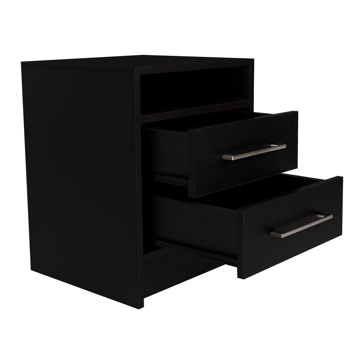 Mesa de Noche Eter Wengue 40x50.7cm con Dos Cajones y con Un Compartimiento - Mesas de Noche | Bylmo