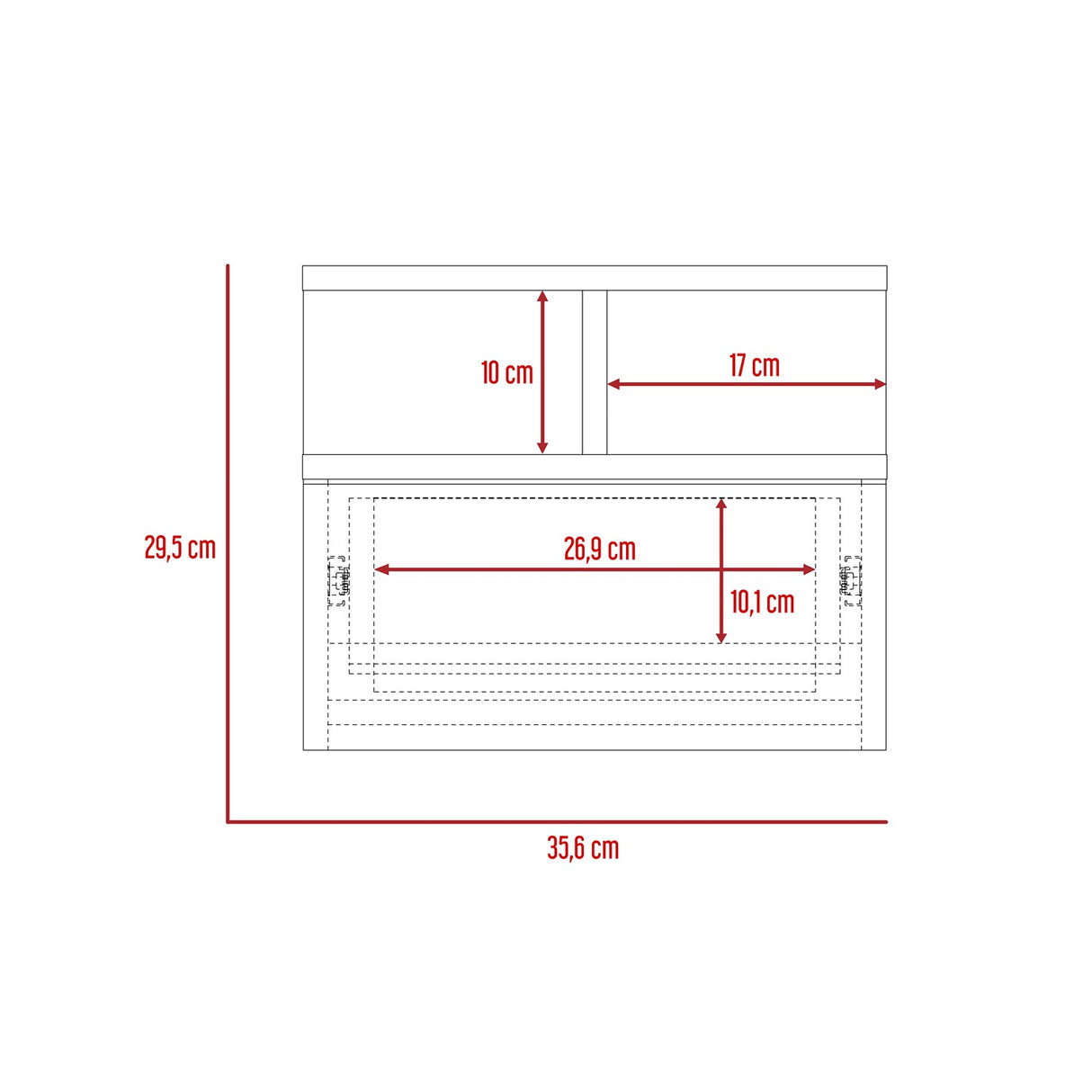Mesa de Noche Flotante Macadamia 36x30cm con Un Cajón y con Dos Compartimientos - Mesas de Noche | Bylmo