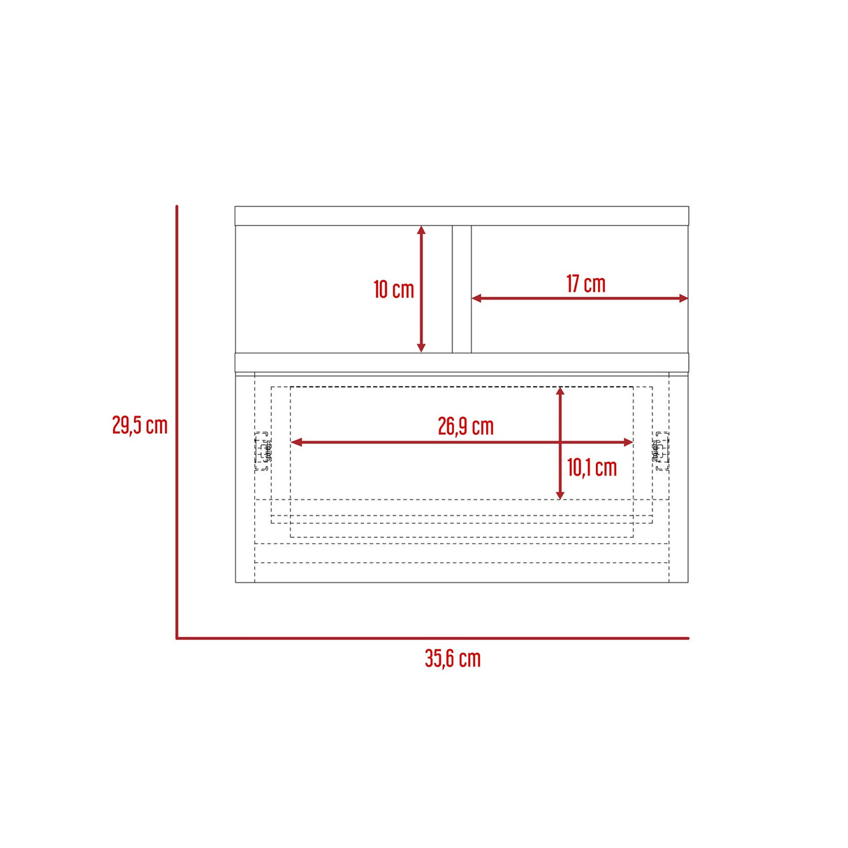 Mesa de Noche Flotante Bellota 36x30cm con Un Cajón y con Un Compartimiento - Mesas de Noche | Bylmo