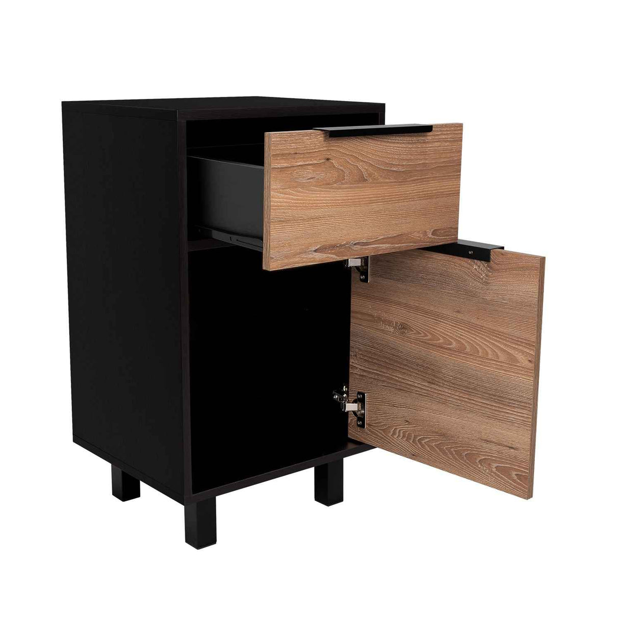 Mesa de Noche Kaia Z Wengue 41x70cm con Un Cajón y con Una Puerta - Mesas de Noche | Bylmo