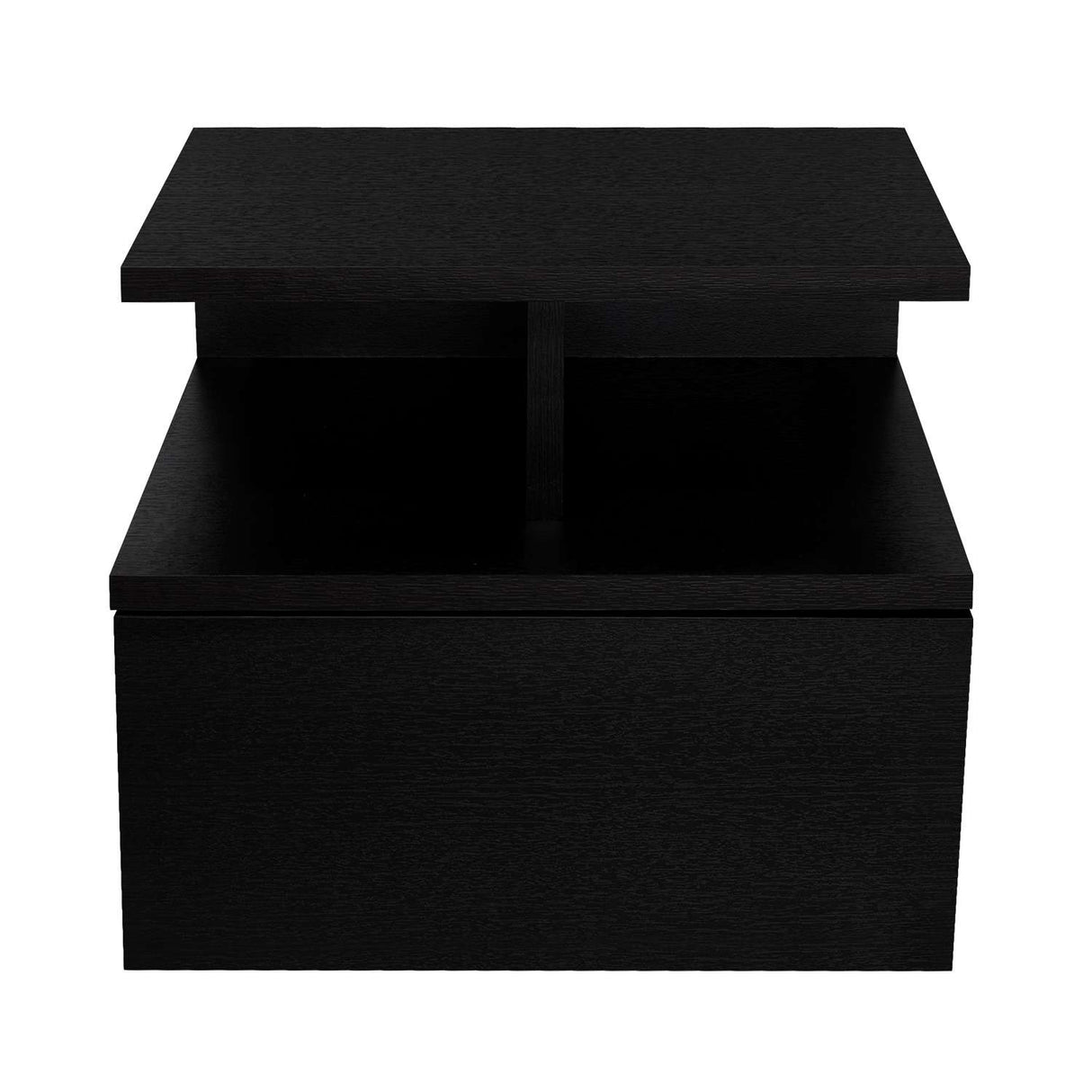 Mesa de Noche Flotante Wengue 36x30cm con Un Cajón y con Dos Compartimientos - Mesas de Noche | Bylmo