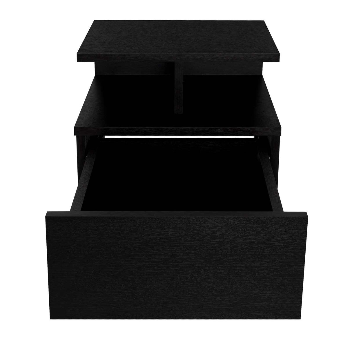 Mesa de Noche Flotante Wengue 36x30cm con Un Cajón y con Dos Compartimientos - Mesas de Noche | Bylmo