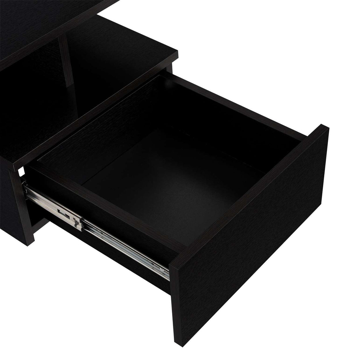 Mesa de Noche Flotante Wengue 36x30cm con Un Cajón y con Dos Compartimientos - Mesas de Noche | Bylmo