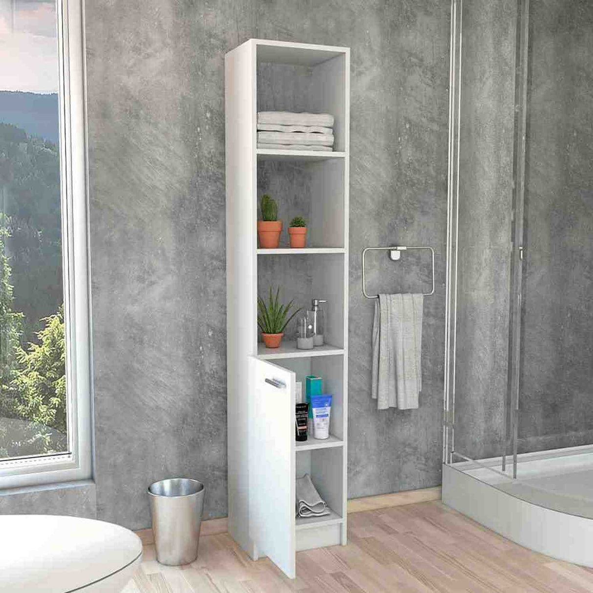 Optimizador de Baño Bath Blanco 33x162.2cm sin Cajones y con Dos Entrepaños - Gabinetes | Bylmo
