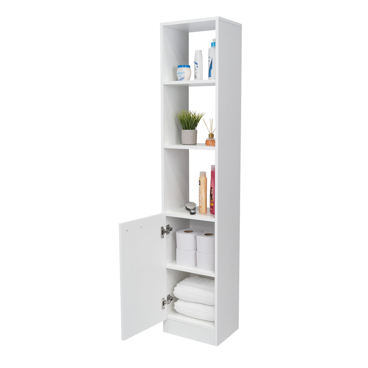 Optimizador de Baño Bath Blanco 33x162.2cm sin Cajones y con Dos Entrepaños - Gabinetes | Bylmo
