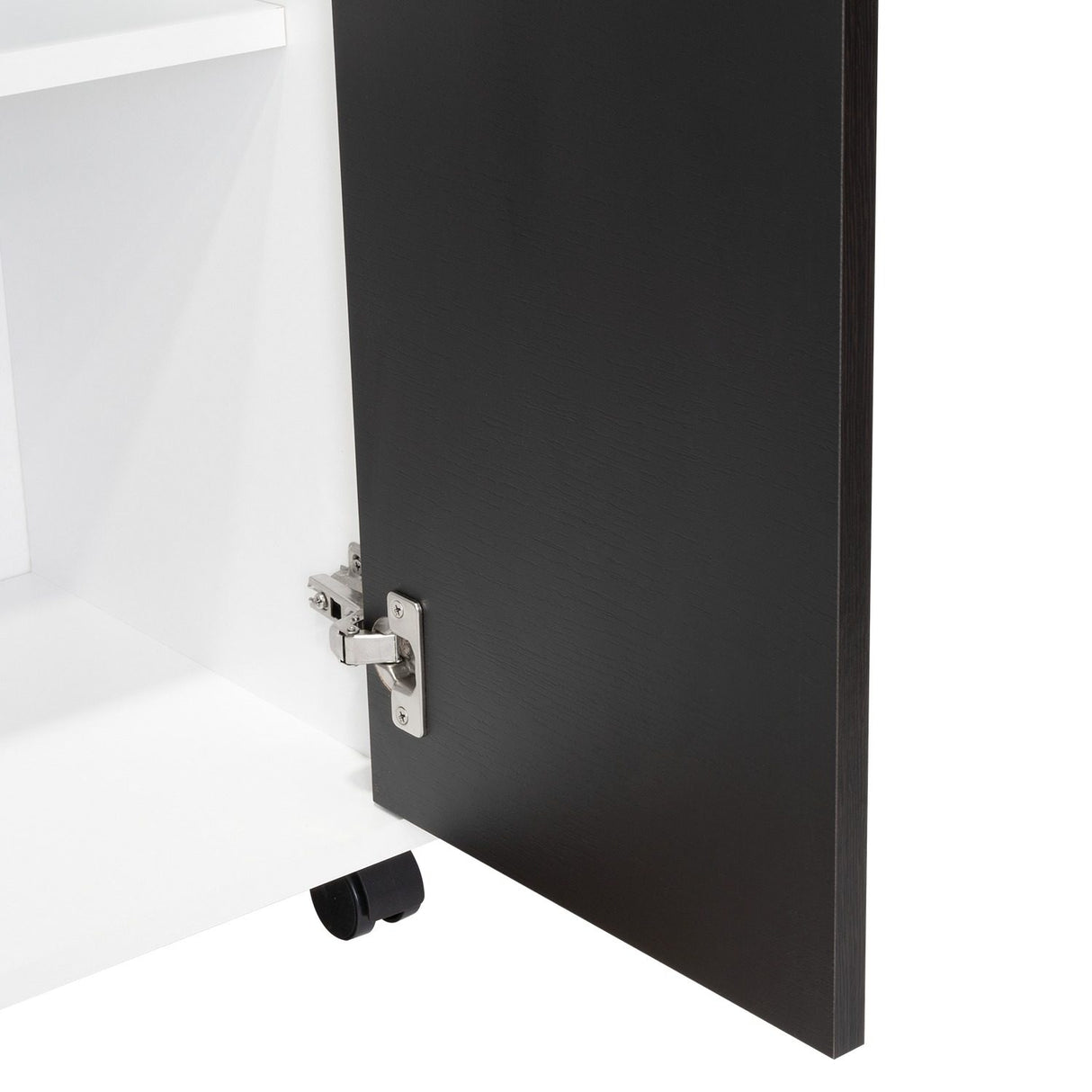 Mueble Microondas Italia Blanco y Wengue 63.1x113.5cm sin Cajones y con Dos Puertas - Muebles Organizadores | Bylmo