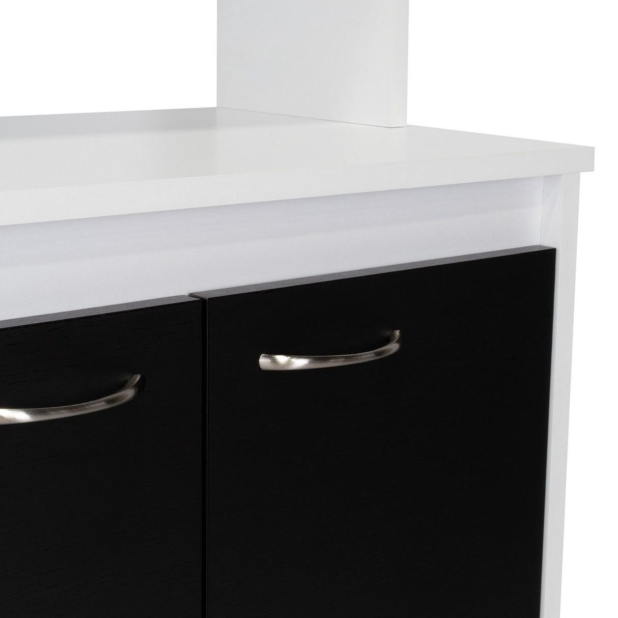 Mueble Microondas Italia Blanco y Wengue 63.1x113.5cm sin Cajones y con Dos Puertas - Muebles Organizadores | Bylmo