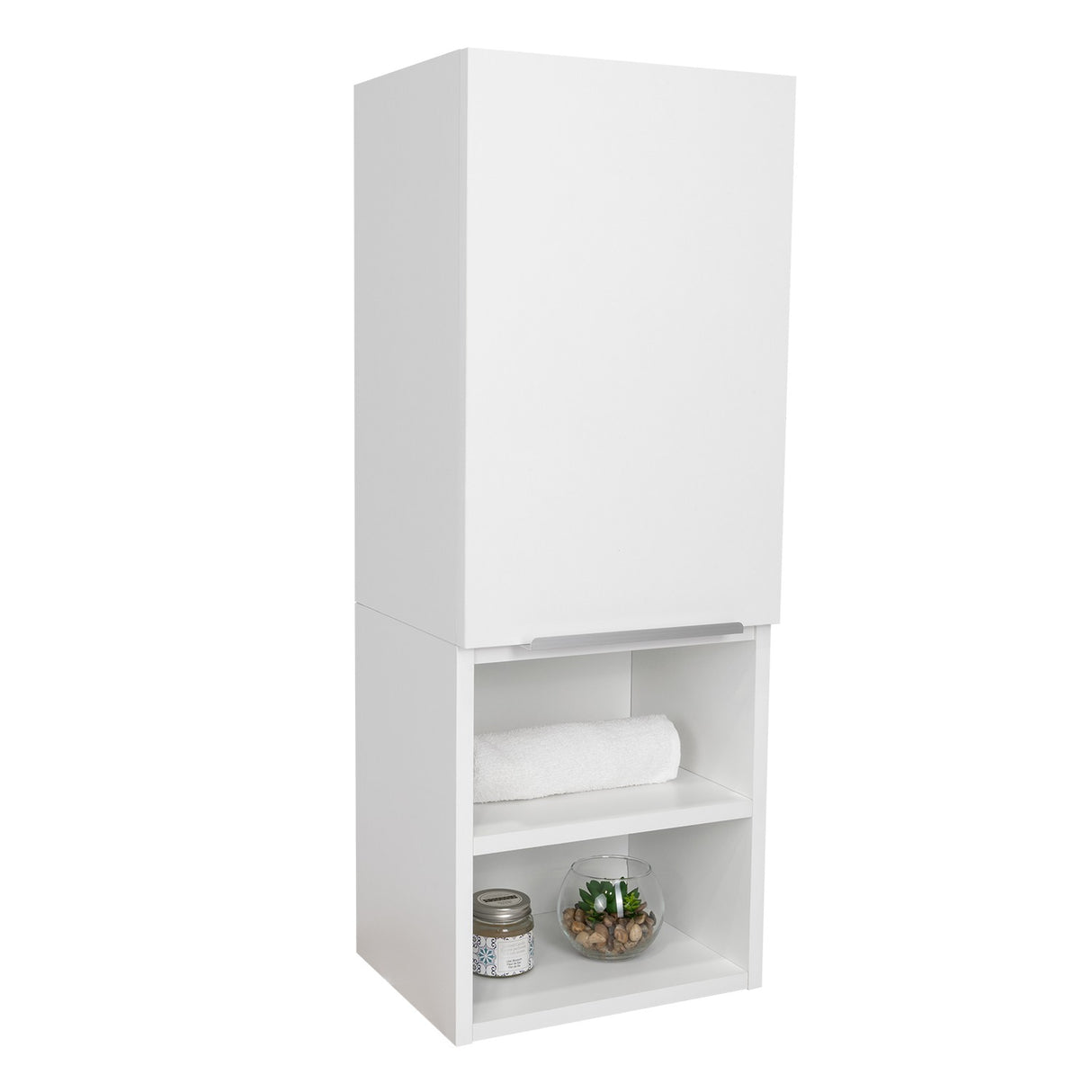 Gabinete de Baño Jules Blanco 30x80cm Rectangular sin Espejo y con Dos Entrepaños - Gabinetes | Bylmo