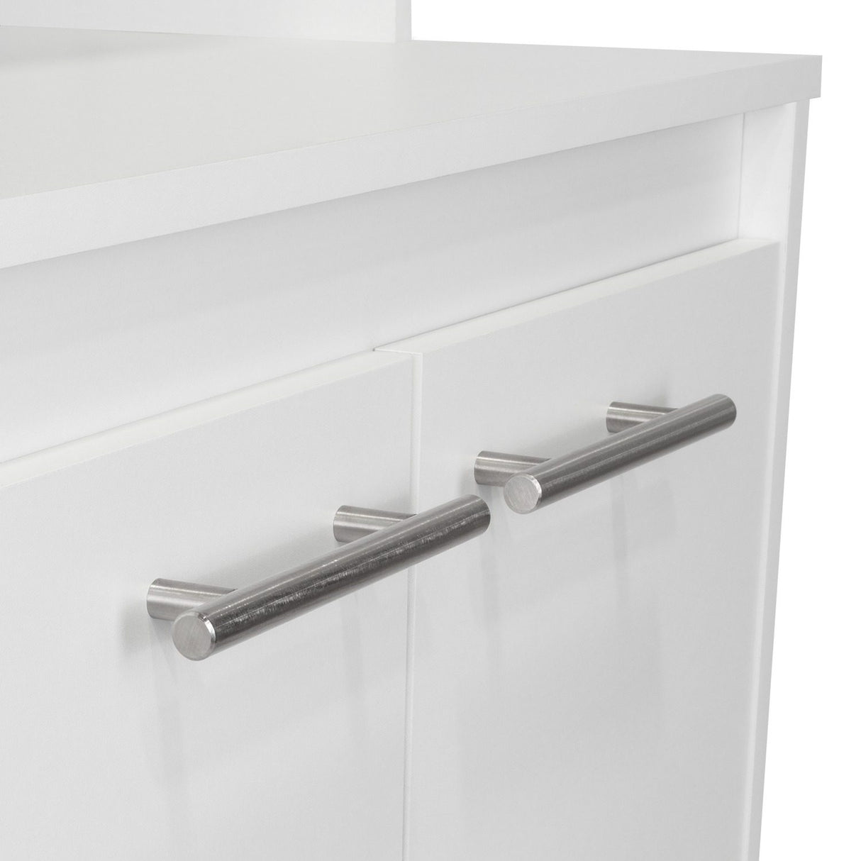 Mueble Microondas Mancheter Blanco 63.1x113.5cm con Dos Puertas y con Rodachines - Muebles Organizadores | Bylmo