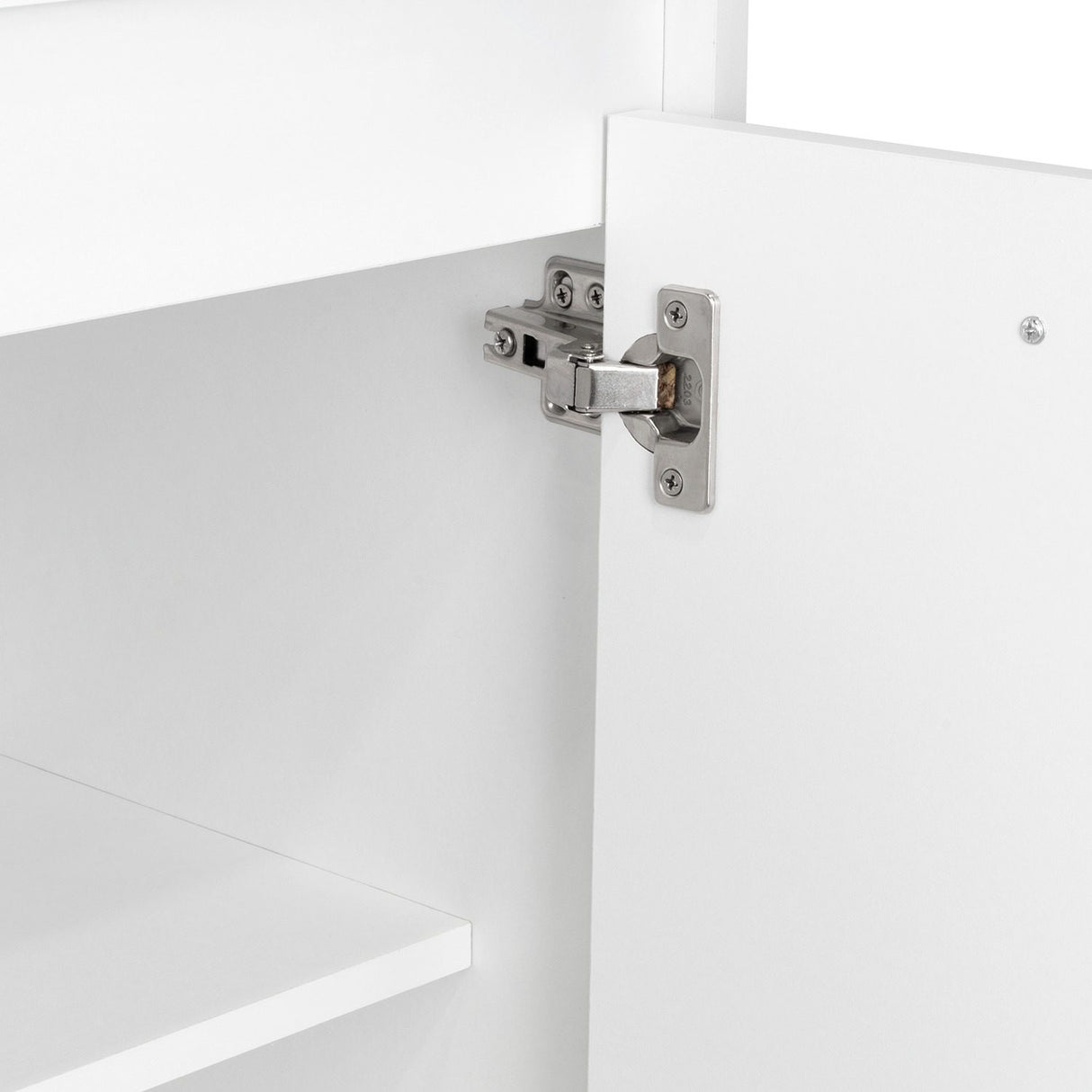 Mueble Microondas Mancheter Blanco 63.1x113.5cm con Dos Puertas y con Rodachines - Muebles Organizadores | Bylmo