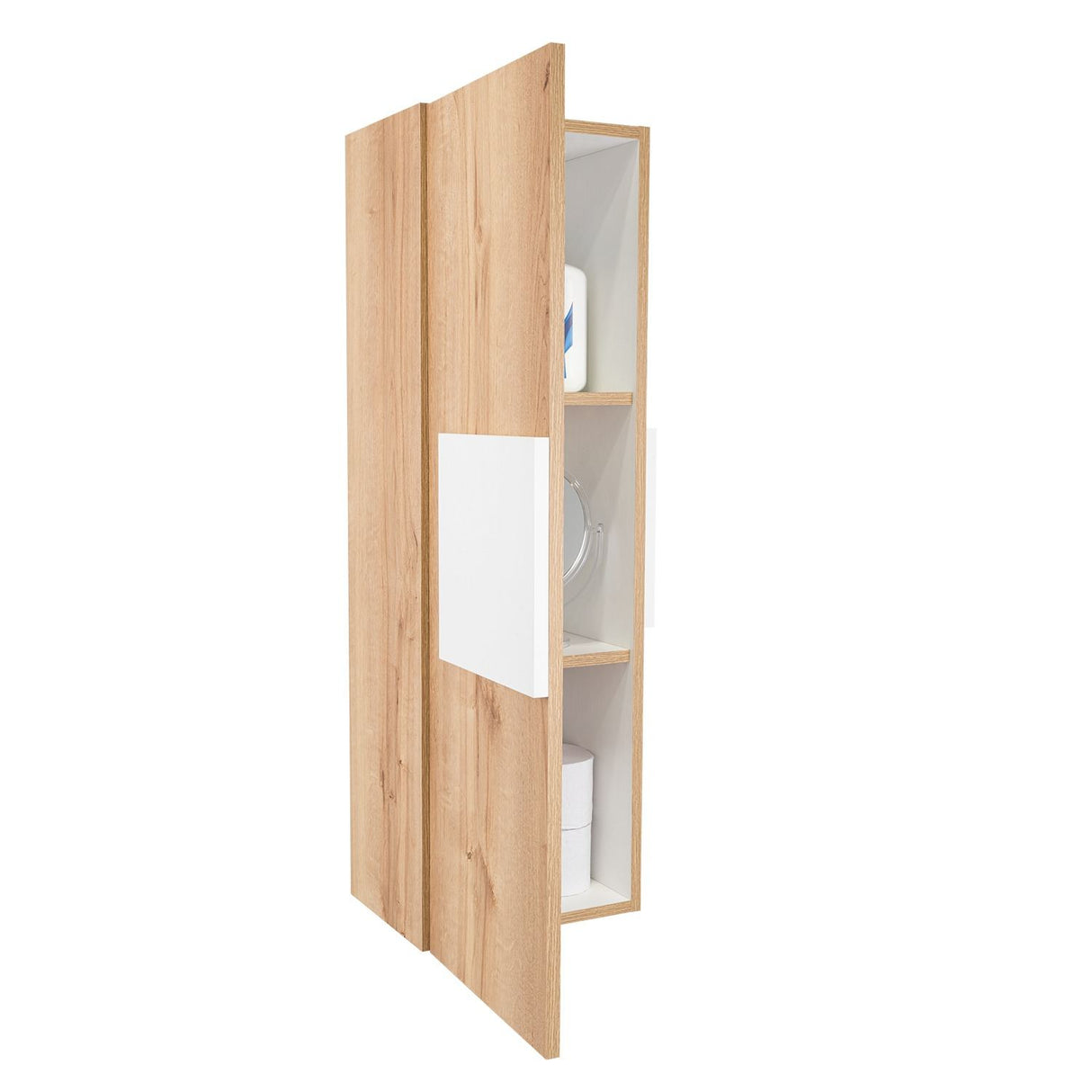 Gabinete de Baño Vanguard Blanco y Duna 31.9x97.7cm Rectangular con Dos Entrepaños - Gabinetes | Bylmo