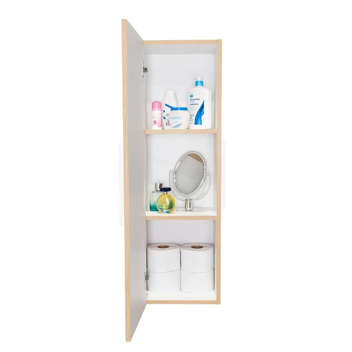 Gabinete de Baño Vanguard Blanco y Duna 31.9x97.7cm Rectangular con Dos Entrepaños - Gabinetes | Bylmo