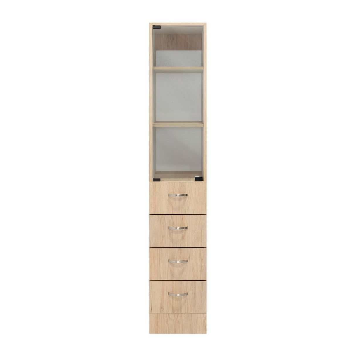 Torre de Baño Vanguard Rovere 30.4x173.45cm con Cuatro Cajones y con Dos Entrepaños - Gabinetes | Bylmo