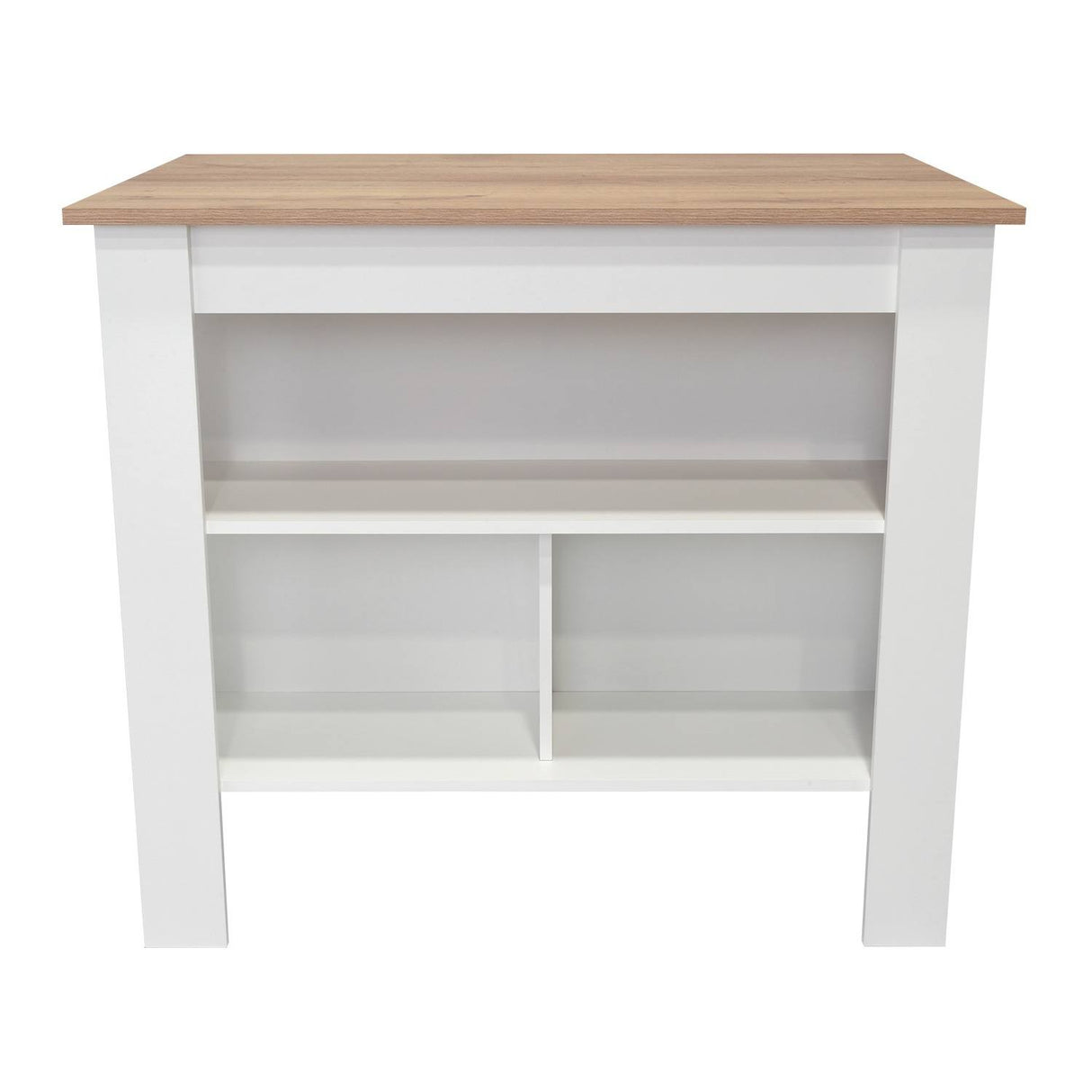 Mueble Auxiliar de Cocina Cala Blanco y Duna 103x90cm con Dos Entrepaños y con Tres Comportamientos - Muebles Organizadores | Bylmo